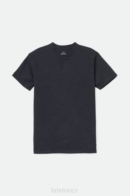 Černá Brixton muži basic slub s/s henley tee 4DHP93 oděv