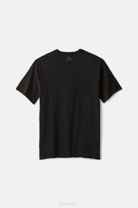 Černá Brixton muži prémiové bavlněné s/s kapesní tričko 4DHP66 oděv