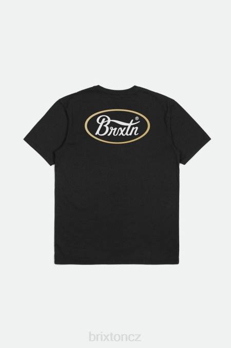 černá/bílá/slámová Brixton muži parsons s/s tričko na míru 4DHP45 oděv