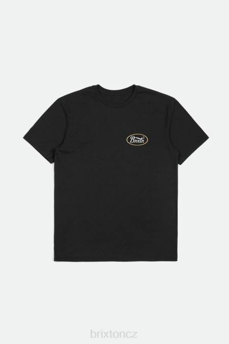 černá/bílá/slámová Brixton muži parsons s/s tričko na míru 4DHP45 oděv