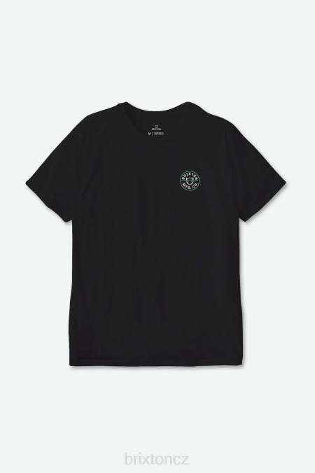 černá/nebílá/nefrit Brixton muži Crest ii s/s standardní tričko 4DHP56 oděv