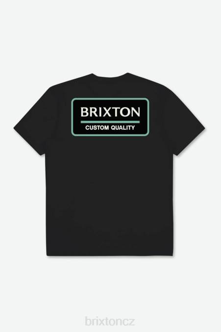 černá/nefrit/bílá Brixton muži palmer správné s/s standardní tričko 4DHP90 oděv