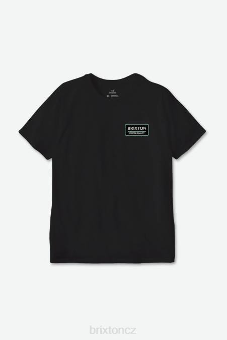 černá/nefrit/bílá Brixton muži palmer správné s/s standardní tričko 4DHP90 oděv