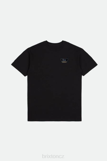 černá/prašná modrá/tmavá země Brixton muži standardní tričko linwood s/s 4DHP62 oděv