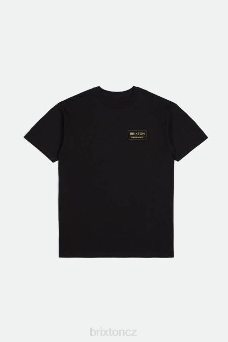 černá/sláma/tmavá země Brixton muži palmer správné s/s standardní tričko 4DHP86 oděv