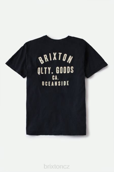černo/bílé barvivo na oděv Brixton muži Woodburn oceanside s/s standardní tričko 4DHP109 oděv