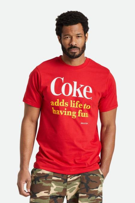 koksově červené Brixton muži coca-cola baví s/s tričko na míru 4DHP75 oděv