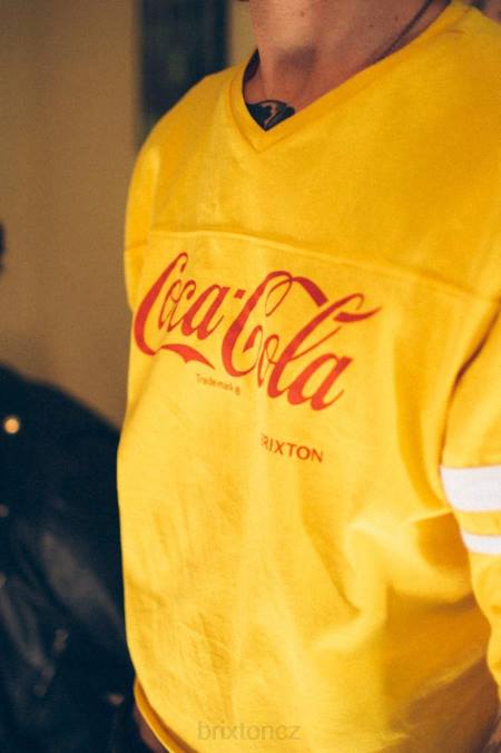 žlutá Brixton muži Coca-cola klasické fotbalové tričko 4DHP112 oděv