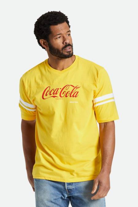 žlutá Brixton muži Coca-cola klasické fotbalové tričko 4DHP112 oděv