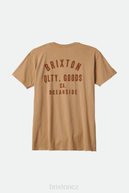 mojave barva na oděvy Brixton muži Woodburn oceanside s/s standardní tričko 4DHP39 oděv