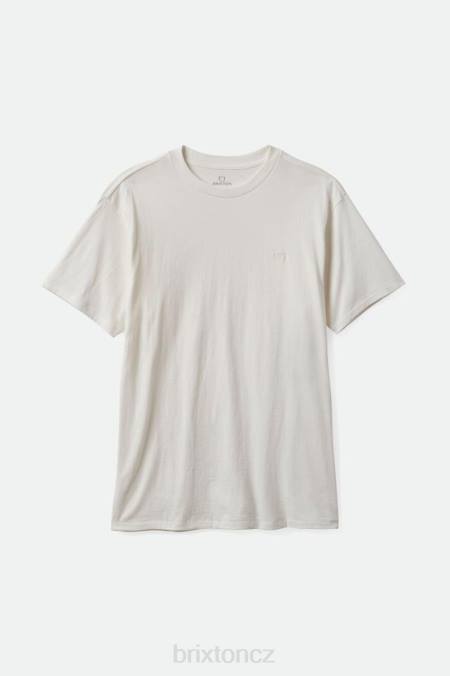 off white vintage mytí Brixton muži Vintage rezervní tričko s/s 4DHP96 oděv
