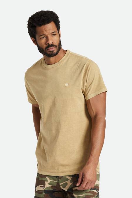 písek vintage mytí Brixton muži Vintage rezervní tričko s/s 4DHP99 oděv