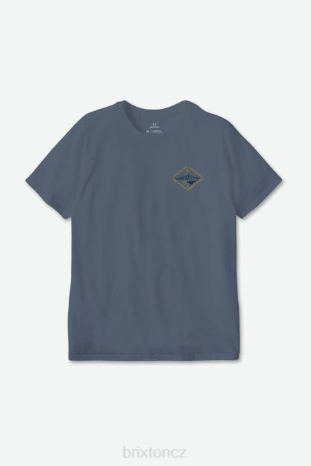 pazourek modrý Brixton muži Standardní tričko apalachin s/s 4DHP114 oděv