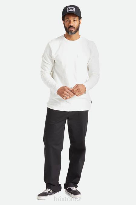 špinavě bílé Brixton muži basic slub l/s kapesní tričko 4DHP102 oděv