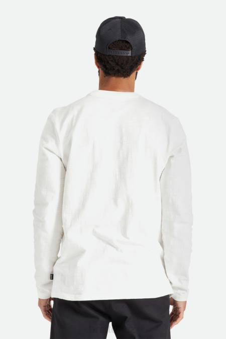 špinavě bílé Brixton muži basic slub l/s kapesní tričko 4DHP102 oděv