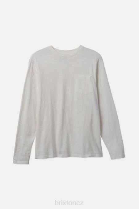 špinavě bílé Brixton muži basic slub l/s kapesní tričko 4DHP102 oděv