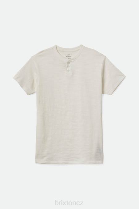 špinavě bílé Brixton muži basic slub s/s henley tee 4DHP94 oděv