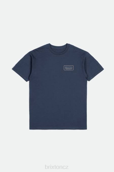 sepraná námořnická/prašná modrá/kouřově šedá Brixton muži palmer správné s/s standardní tričko 4DHP89 oděv