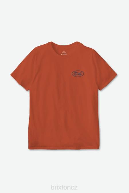 spálená červená/prané námořnictvo Brixton muži parsons s/s tričko na míru 4DHP44 oděv