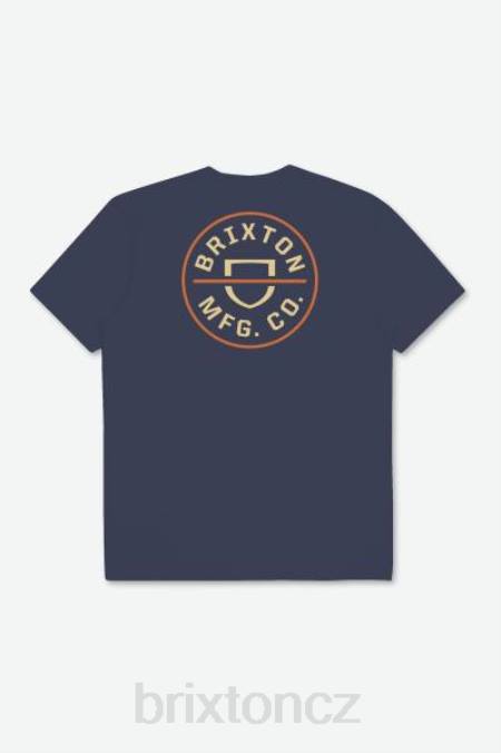 umytý námořnický/slaměný/rajský pomeranč Brixton muži Crest ii s/s standardní tričko 4DHP54 oděv