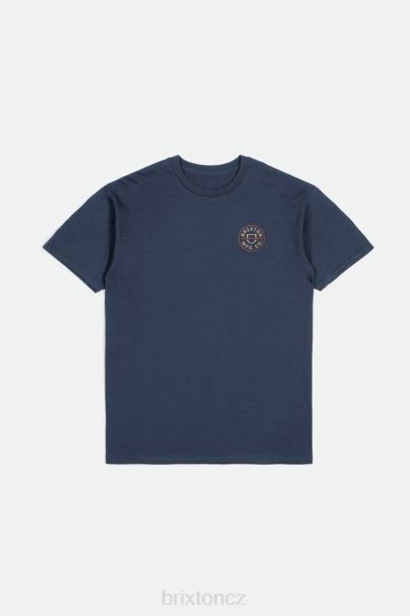 umytý námořnický/slaměný/rajský pomeranč Brixton muži Crest ii s/s standardní tričko 4DHP54 oděv