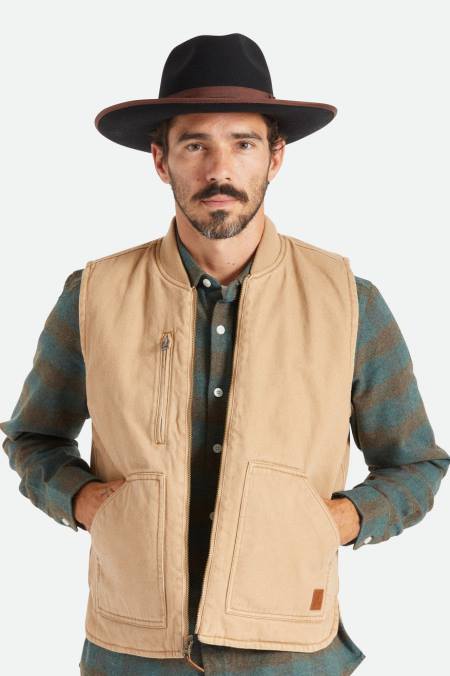 černo-hnědá Brixton muži reno fedora 4DHP218 Příslušenství