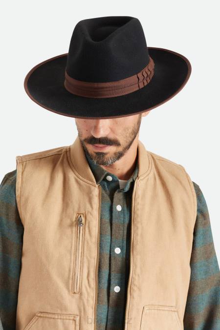 černo-hnědá Brixton muži reno fedora 4DHP218 Příslušenství