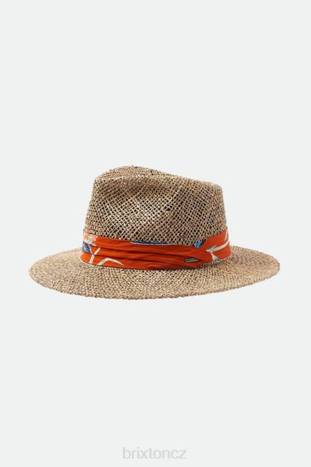 přírodní/červená spálená Brixton muži aloha slaměná fedora 4DHP188 Příslušenství