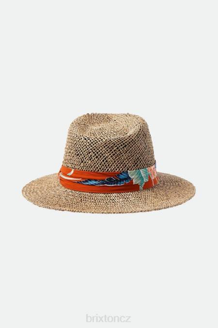 přírodní/červená spálená Brixton muži aloha slaměná fedora 4DHP188 Příslušenství