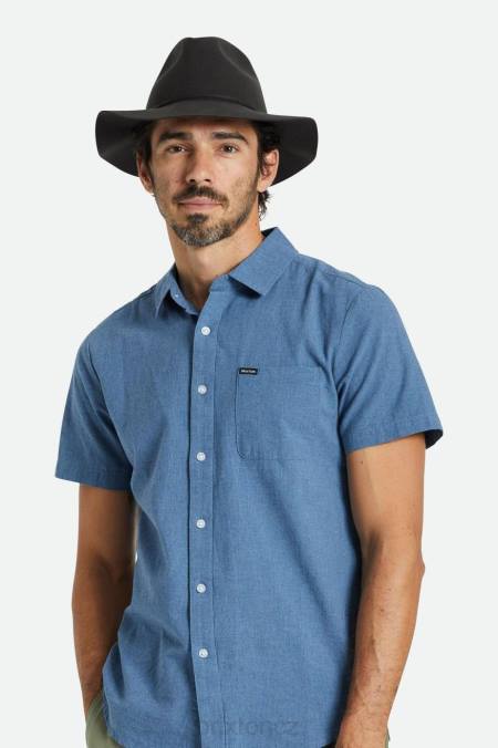 vyprané černé Brixton muži wesley balitelná fedora 4DHP234 Příslušenství