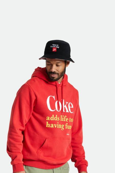 koks červená/černá Brixton muži Coca-cola dobrý den oboustranný kýblový klobouk 4DHP314 Příslušenství