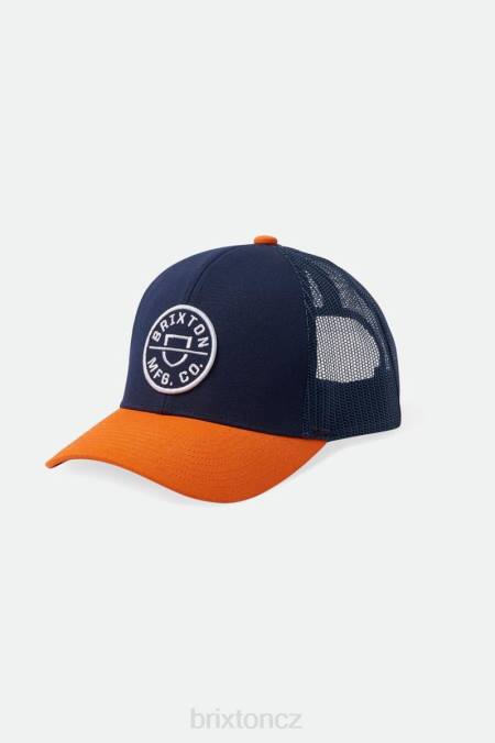 umytá námořnická/rajská oranžová Brixton muži čepice crest netplus mp trucker 4DHP255 Příslušenství