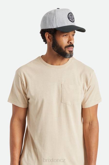 vřesově šedá/černá Brixton muži crest c netplus mp snapback 4DHP260 Příslušenství