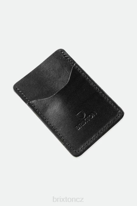Černá Brixton x Artifact unisex kožená peněženka na karty 4DHP370 Příslušenství