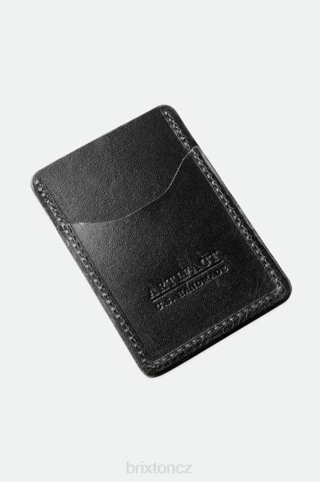 Černá Brixton x Artifact unisex kožená peněženka na karty 4DHP370 Příslušenství