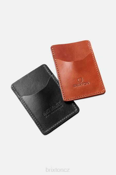 Černá Brixton x Artifact unisex kožená peněženka na karty 4DHP370 Příslušenství