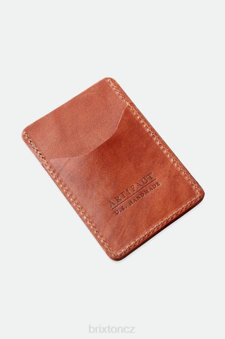 hnědý Brixton x Artifact unisex kožená peněženka na karty 4DHP371 Příslušenství