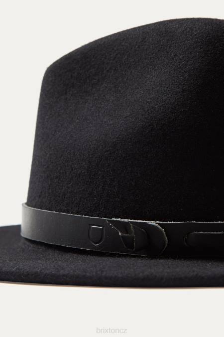 Černá Brixton x Artifact unisex kožený nastavitelný pásek na klobouk 4DHP372 Příslušenství