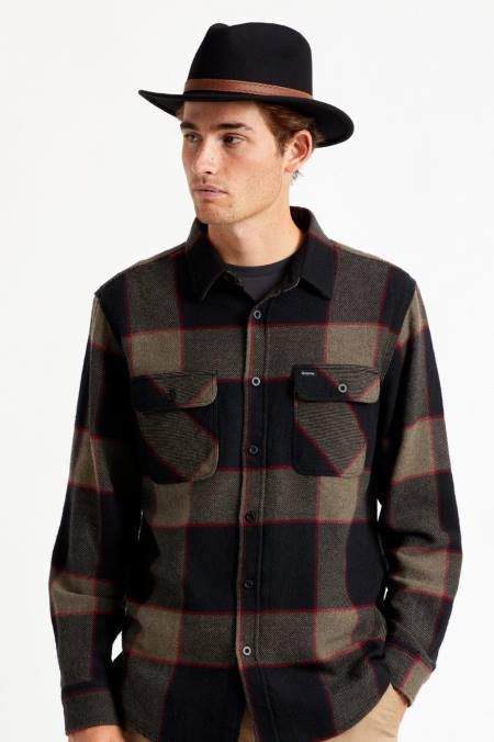 hnědý Brixton unisex kloboukový pásek s nastavitelnou přezkou 4DHP364 Příslušenství