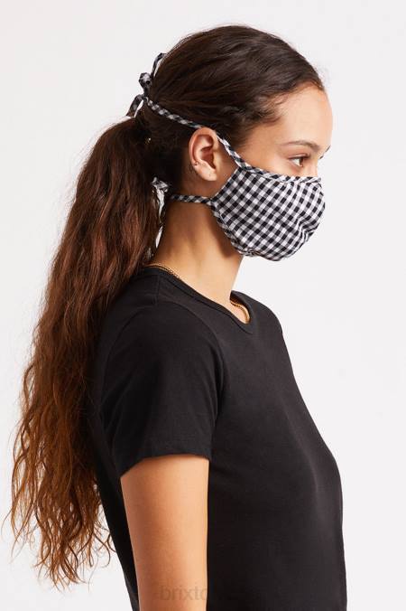černý gingham Brixton unisex lehká antimikrobiální maska ​​na obličej 4DHP402 Příslušenství