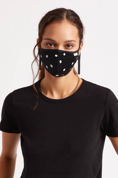 černá polka Brixton unisex lehká antimikrobiální maska ​​na obličej 4DHP403 Příslušenství
