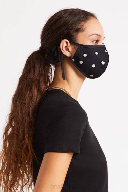černá polka Brixton unisex lehká antimikrobiální maska ​​na obličej 4DHP403 Příslušenství
