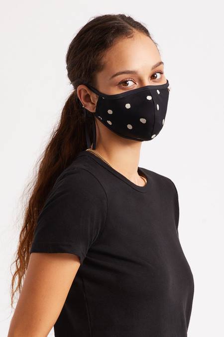 černá polka Brixton unisex lehká antimikrobiální maska ​​na obličej 4DHP403 Příslušenství