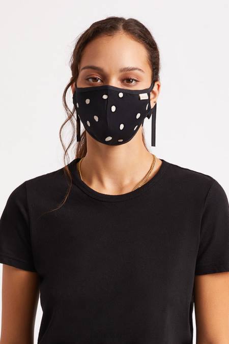 černá polka Brixton unisex lehká antimikrobiální maska ​​na obličej 4DHP403 Příslušenství