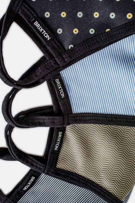 černá polka Brixton unisex reverzibilní maska ​​na obličej 4DHP397 Příslušenství