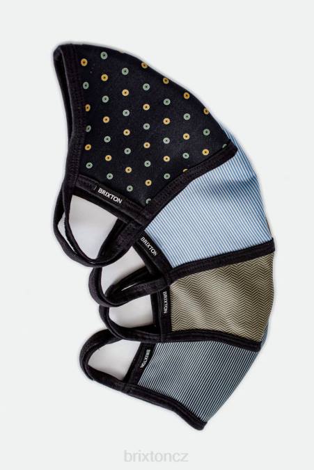 černá polka Brixton unisex reverzibilní maska ​​na obličej 4DHP397 Příslušenství
