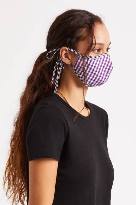 fialový gingham Brixton unisex lehká antimikrobiální maska ​​na obličej 4DHP406 Příslušenství