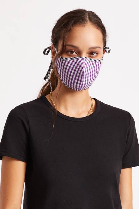 fialový gingham Brixton unisex lehká antimikrobiální maska ​​na obličej 4DHP406 Příslušenství