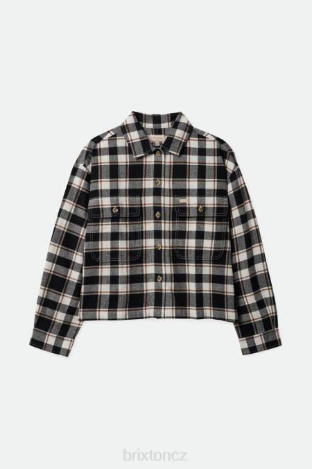 černá/bílá Brixton ženy bowery lehký l/s flanel 4DHP427 oděv