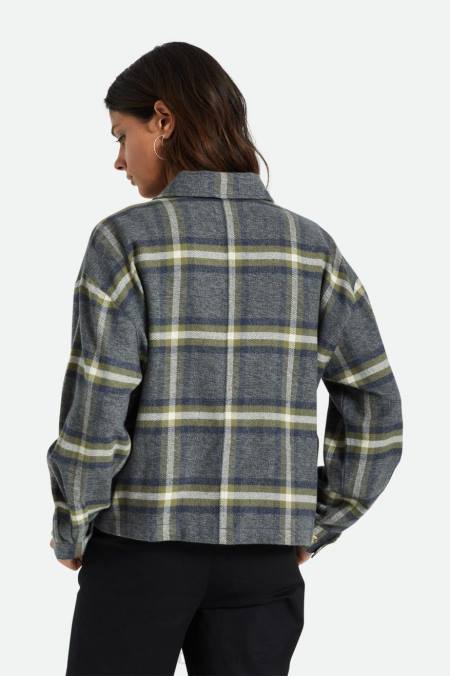 umyté námořnictvo Brixton ženy bowery l/s flanel 4DHP442 oděv
